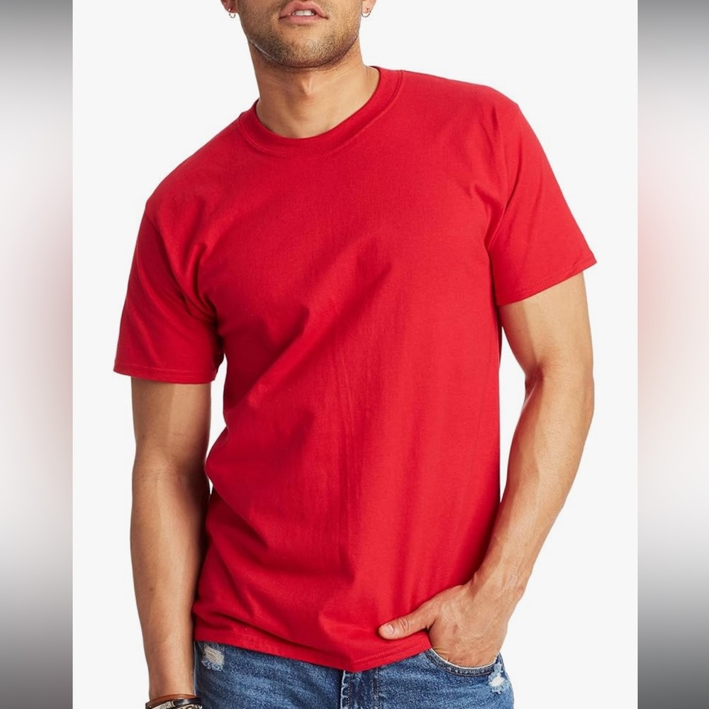 Men's XXXL Red T-Shirt - Classic Crew Beck Comfortable, 100% Cotton!